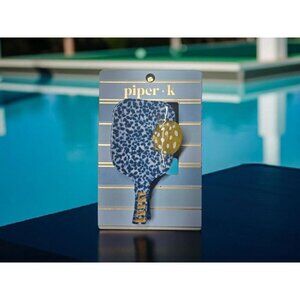 New Blue Plastic Pickleball Paddle W/ Ball Claw Hair Clip Mothers Day Gift